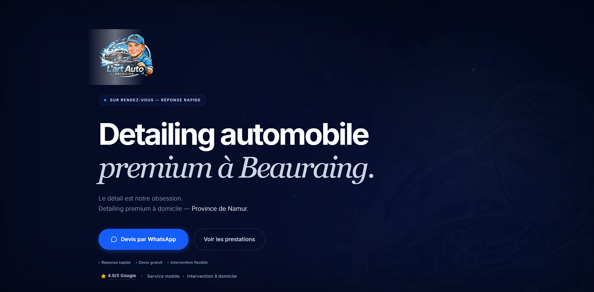 Aperçu du site L’Art Auto