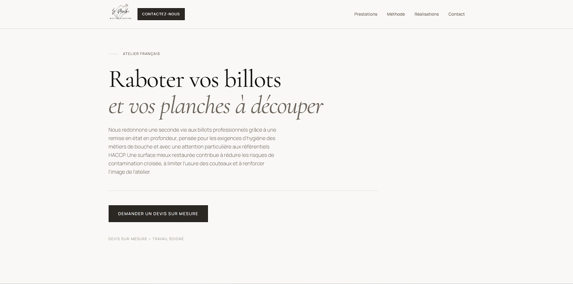 Aperçu du site Maître Rabotier